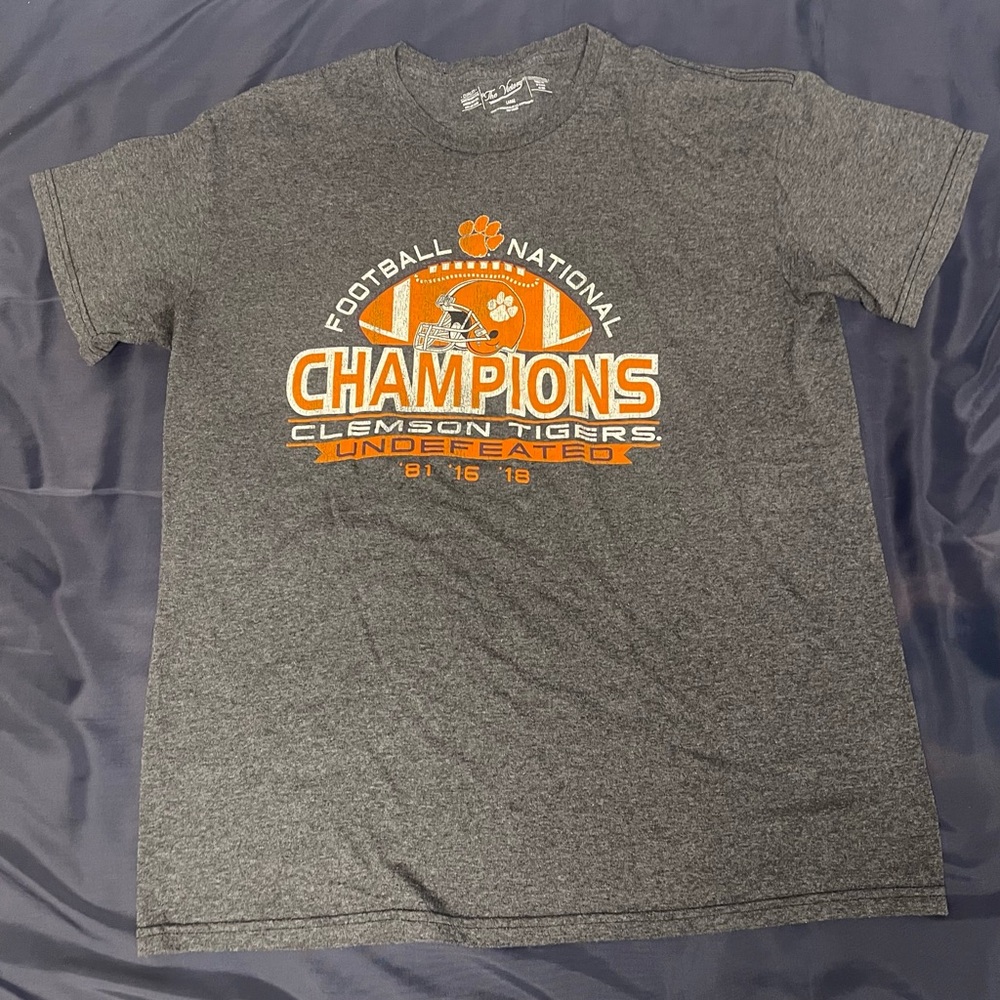 Gray Clemson Tigers Champions T-Shirt